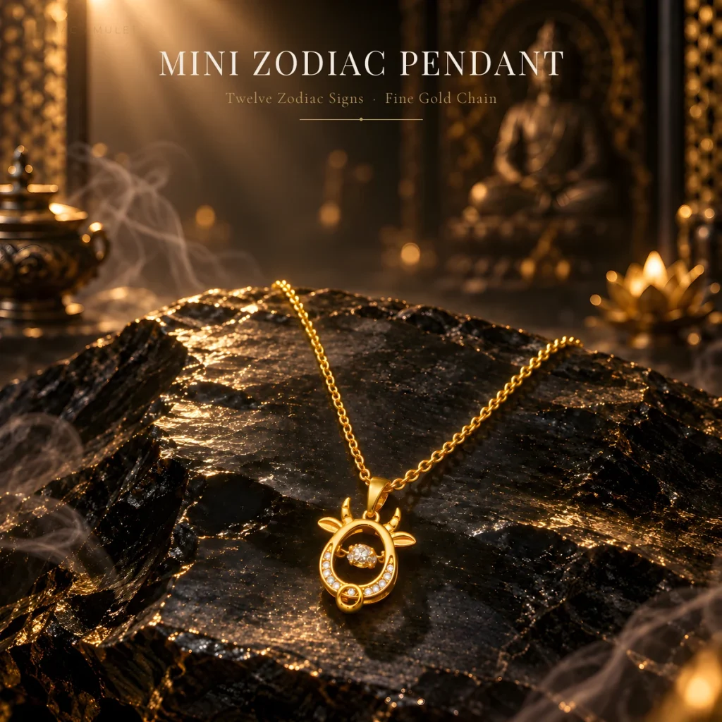 Titanium Steel Zodiac Pendant Necklace | 12 Chinese Zodiac Signs in Gold & Silver | Copper Pendant with Electroplated Finish | Guochao Birth-Year Collarbone Chain | 41-50 cm | Women's