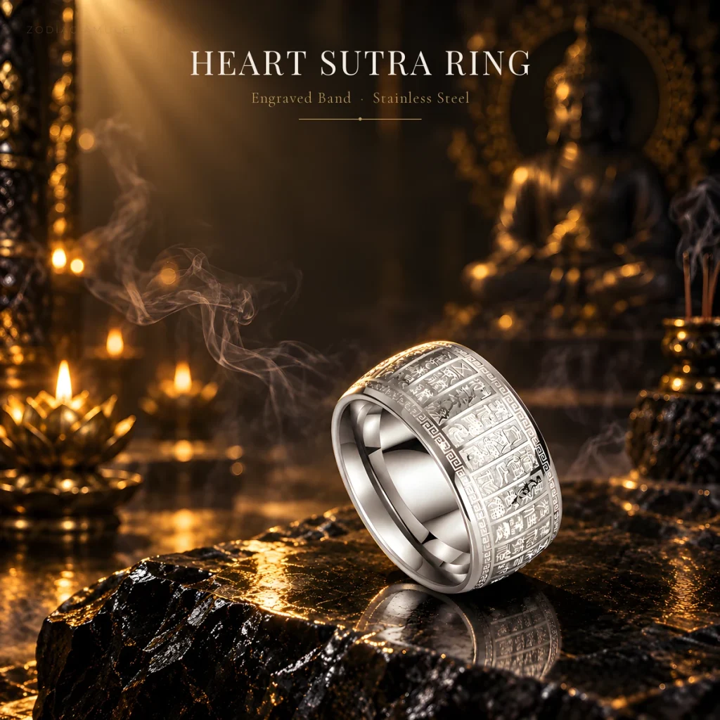 Meander Wide-Band Ring | 10 mm Titanium-Steel Band with Greek Key / Fret Engraving | Trend-and-Retro Men's Statement Ring | Silver / Gold